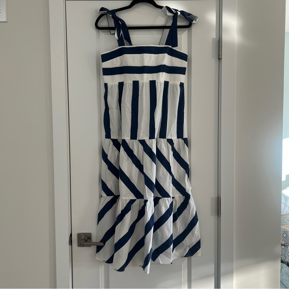 Striped Navy and White Dress